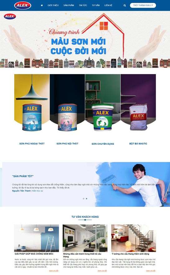 Dịch vụ thiết kế website bán sơn khu vực quận Bình Tân của 365ZINA chuyên nghiệp
