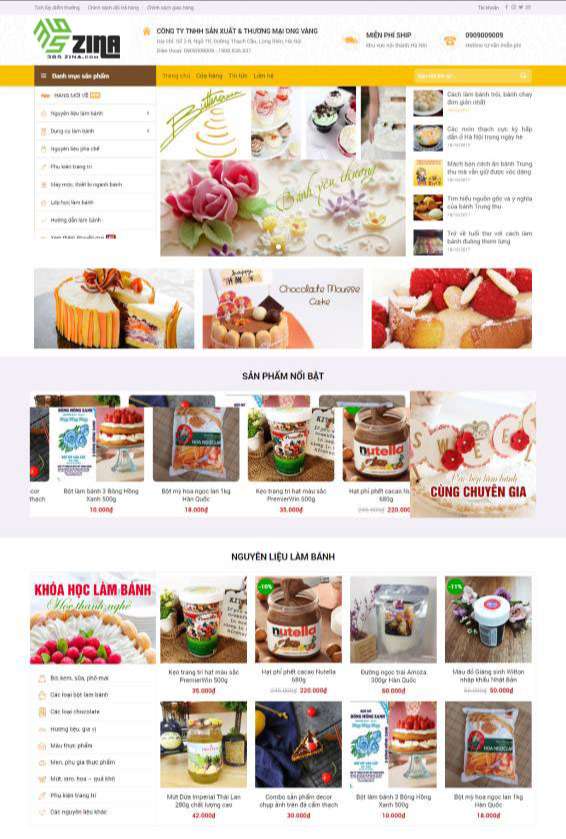 Thiết kế website thực phẩm khu vực quận Tân Bình