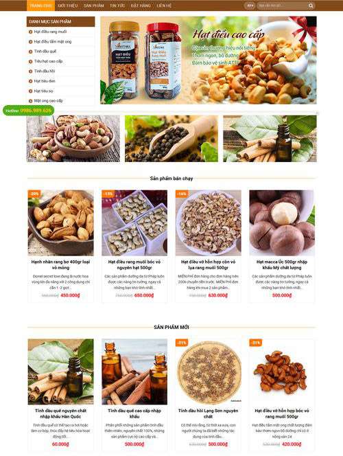 dịch vụ thiết kế website thực phẩm tại huyện Củ Chi