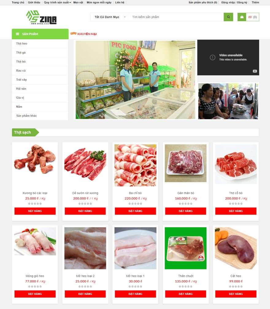 Thiết kế website thực phẩm khu vực quận 6 giá rẻ