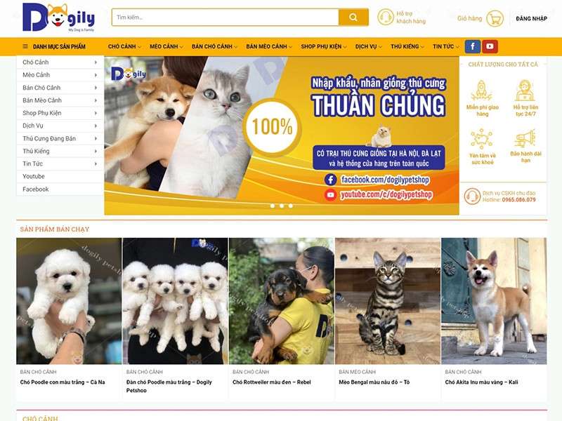 Dịch vụ thiết kế website thú cưng tại huyện Củ Chi