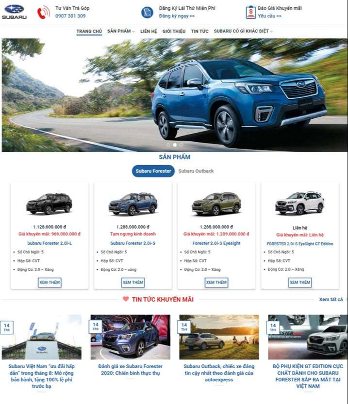 Dịch vụ thiết kế website bán ô tô khu vực quận 11 của 365ZINA