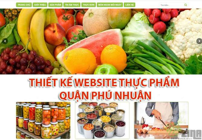Thiết kế website thực phẩm khu vực quận Phú Nhuận