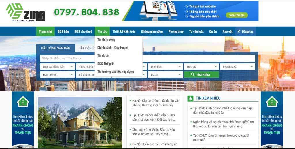 dịch vụ thiết kế website bất động sản khu vực quận 12
