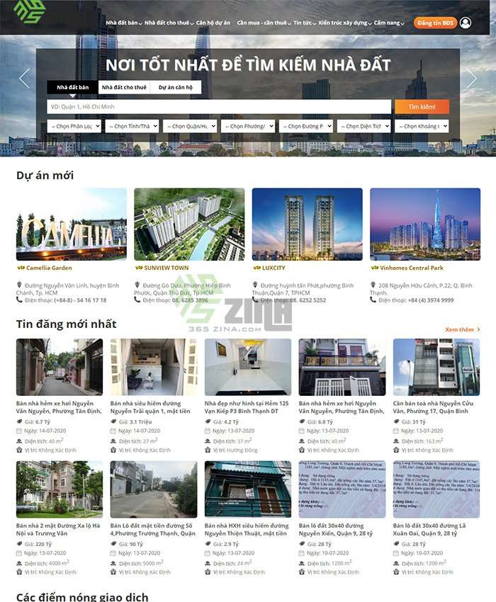 Thiết kế website bất động sản khu vực quận 10