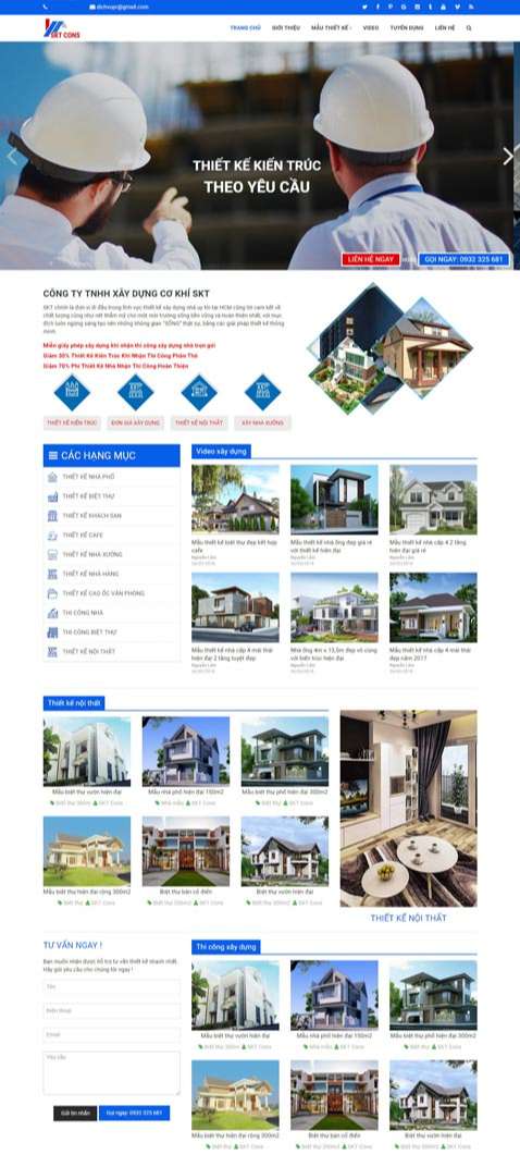  thiết kế website kiến trúc - nội thất - xây dựng khu vực quận 4