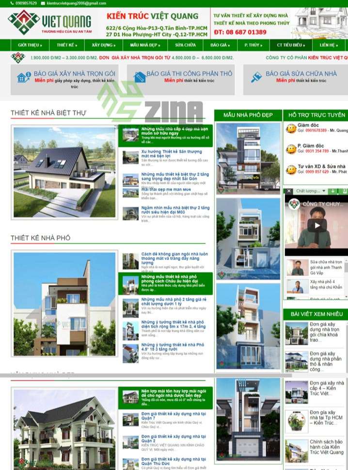 Thiết kế website kiến trúc - nội thất - xây dựng quận Tân Bình chuẩn SEO