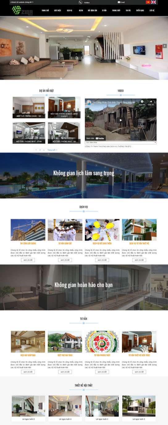 thiết kế website kiến trúc - nội thất - xây dựng chuẩn SEO
