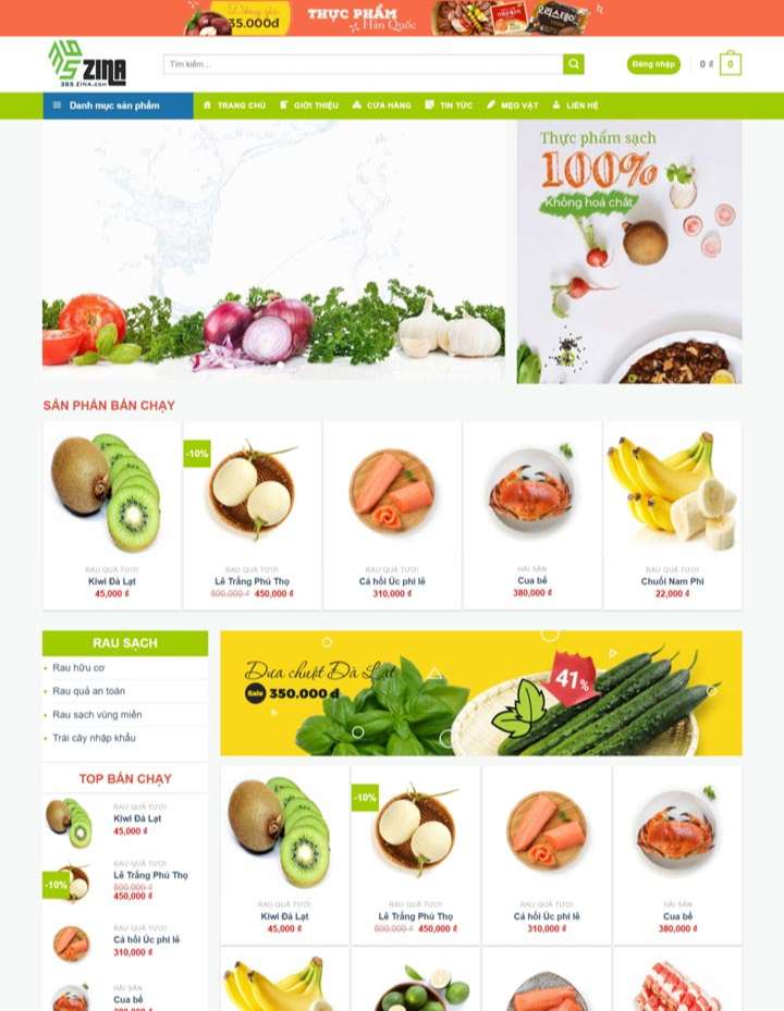 dịch vụ thiết kế website thực phẩm chuyên nghiệp tại TPHCM