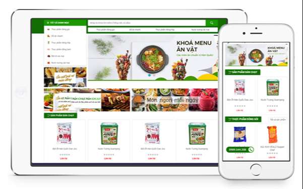 Thiết kế website thực phẩm khu vực quận 1