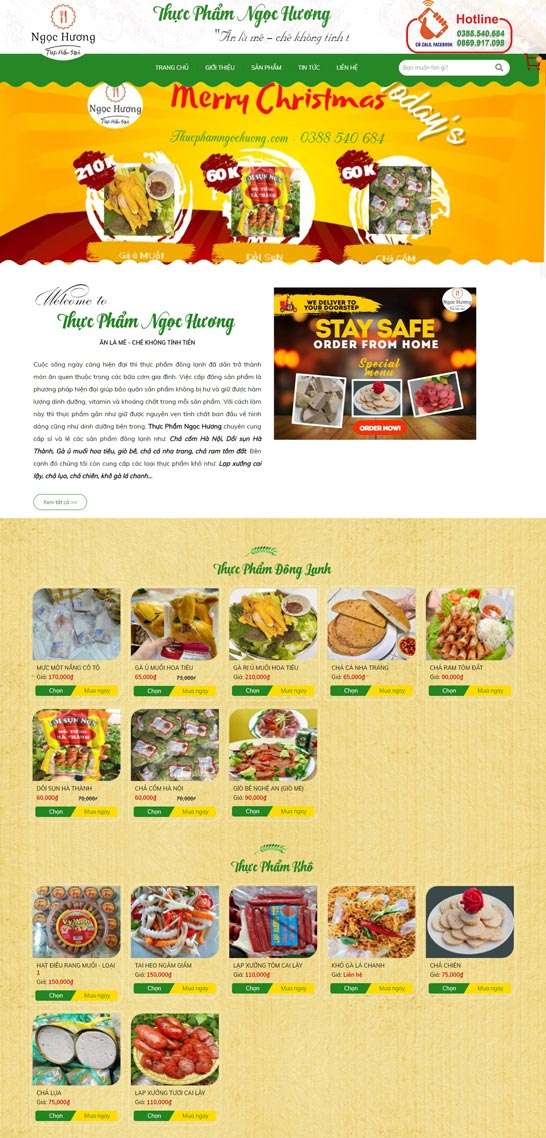 Dịch vụ thiết kế website thực phẩm khu vực quận 10