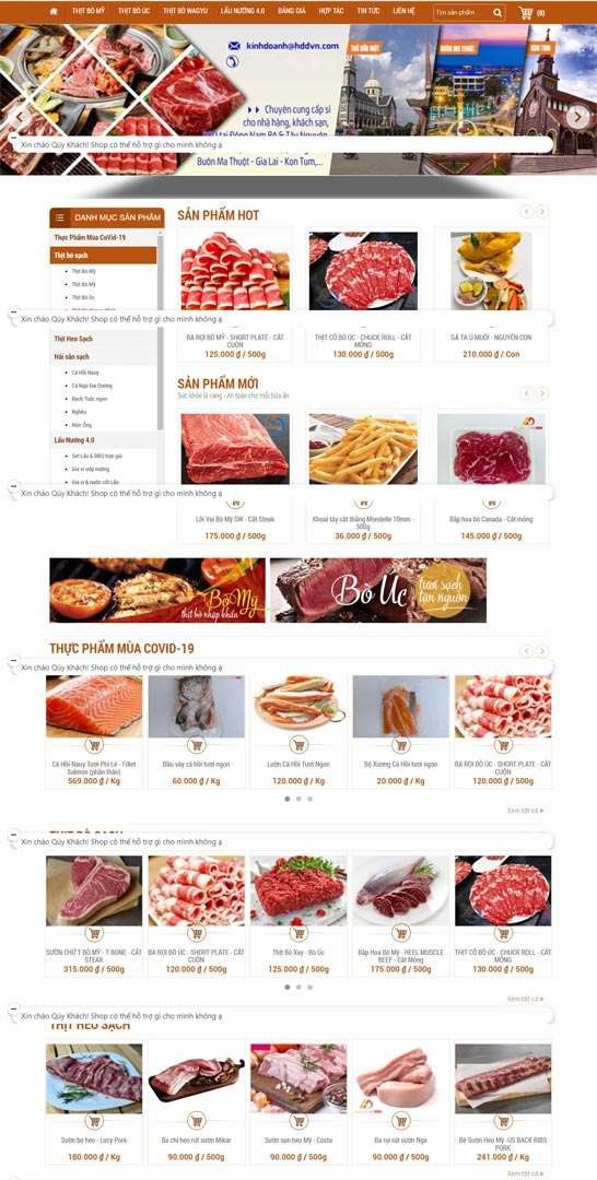 thiết kế trang website thực phẩm khu vực quận 11