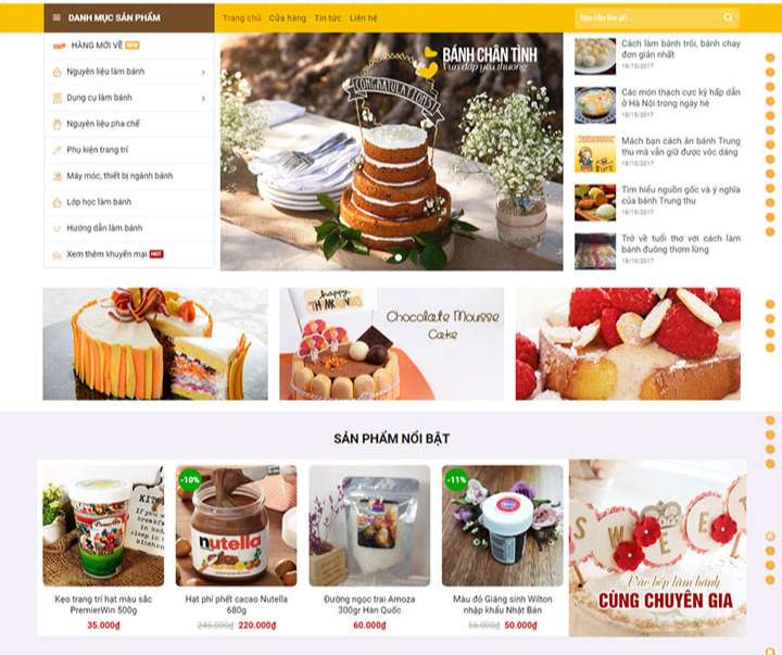 Thiết kế website thực phẩm khu vực quận 12