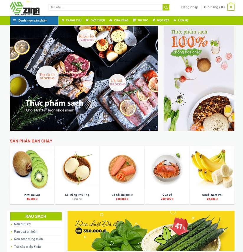 thiết kế website thực phẩm khu vực quận 8 chuyên nghiệp