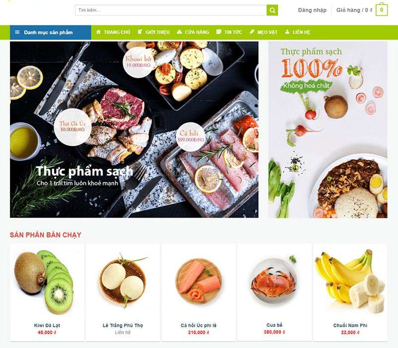 Thiết kế website thực phẩm khu vực quận Tân Phú