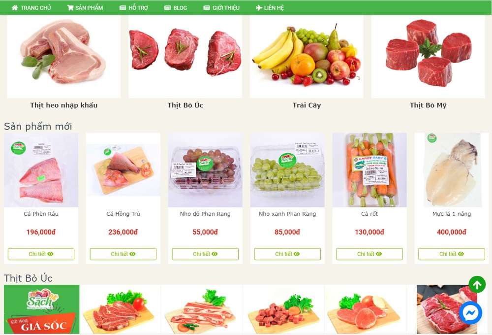 Thiết kế website thực phẩm khu vực Bình Dương