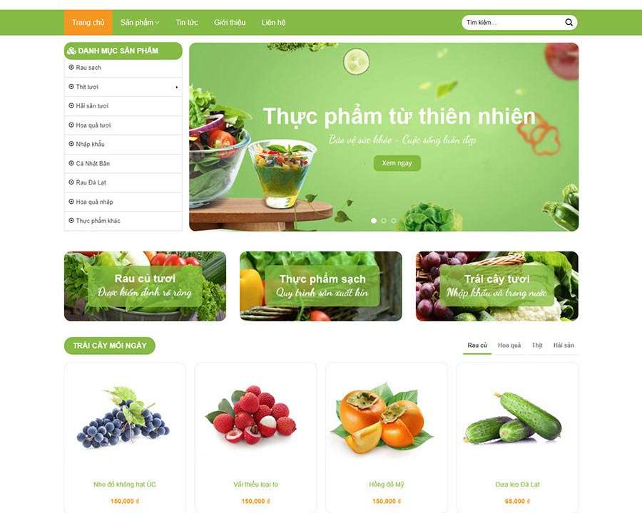 Thiết kế website thực phẩm tại huyện Bình Chánh